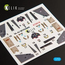 1/72 ResKit K72018 TA-4J "Skyhawk"  interior 3D decals for Fujimi/Hobby 2000 kit