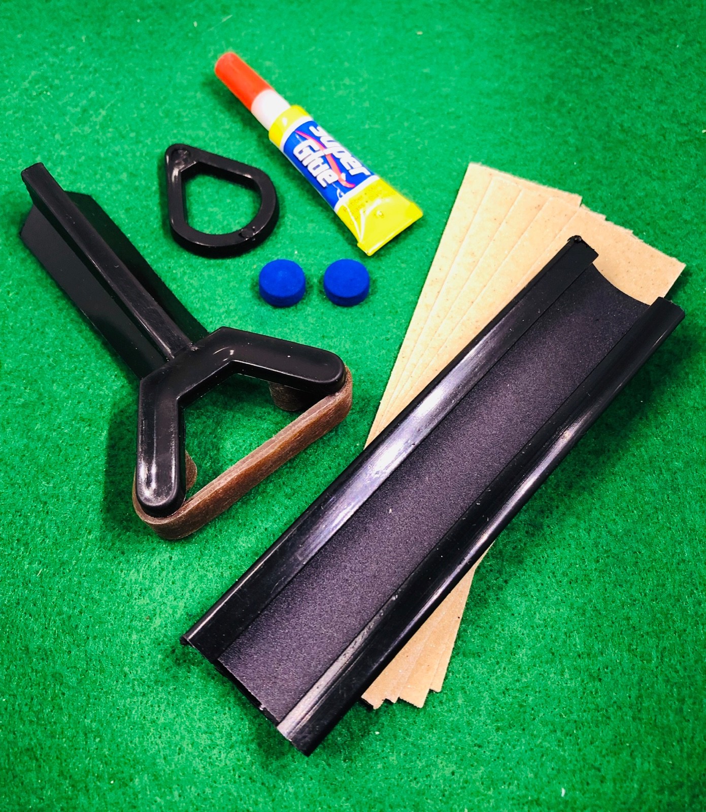 Snooker Cue ReTipping Kit Sander, Clamp, Glue, Tips eBay
