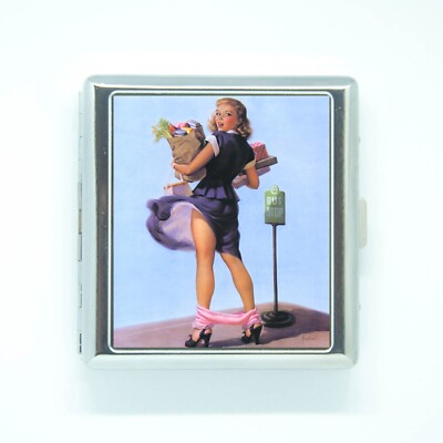 Zigarettenetui Schachtel Poster PIN UP BUS Stop Rennen Shopping Neu Doppelseitig