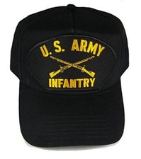 US ARMY INFANTRY W/ CROSSED RIFLES BRANCH INSIGNIA HAT CAP VETERAN 11B GRUNT