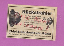 RUHLA, Werbung 1934, Thiel & Bardenheuer Rückstrahler Fahrrad-Glocken