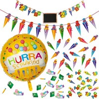 Einschulung Deko Set SchuleinfüHrung - 2 Girlanden 3 Konfetti Sets Folienballon
