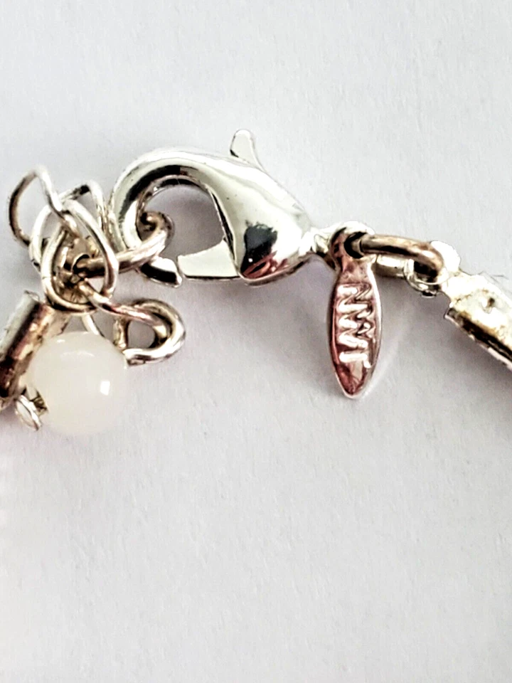 Avon breast cancer Awareness bracelet silver tone beaded  6.5" - Image 3 of 4