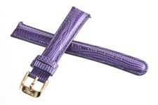 Invicta Women's 16mm x 14mm Violet Lizard Leather Rose Gold Buckle Watch Band