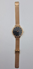 Classic Ladies Analog Wrist Watch Black Face Rose Gold Bracelet