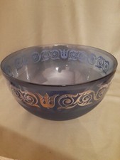 VASO  CIOTOLA VETRO   MURANO DECORI ARGENTO VENEZIA ANNI'80 EGIZIA SOTTSASS