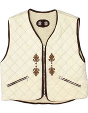 Sportalm Womens Graphic Reversible Gilet Eu 42 Large  Off White Wool Ar01