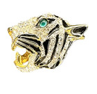 KJL KENNETH J. LANE Black Enamel and Pave Crystal Roaring Tiger Pin — photo 7