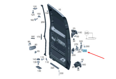 MERCEDES-BENZ VITO W447 Rear Panel Door Bracket A6397601028 | eBay