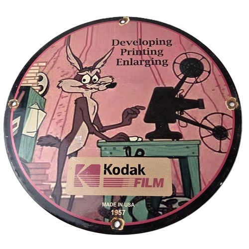 Vintage Kodak Camera Sign - Photos Film Gas Pump Porcelain Sign