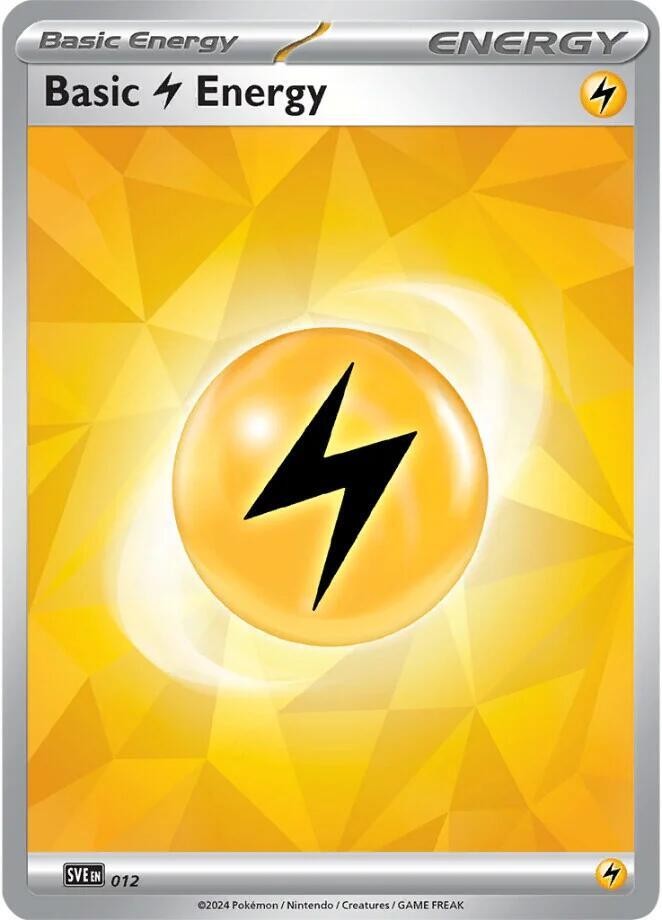 Basic Lightning Energy 012 Common Pokemon SVE: Scarlet & Violet Energies NM