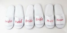 Bridal Slippers Bride To Be Bridesmaid Maid Of Honour Wedding White Pink Gold