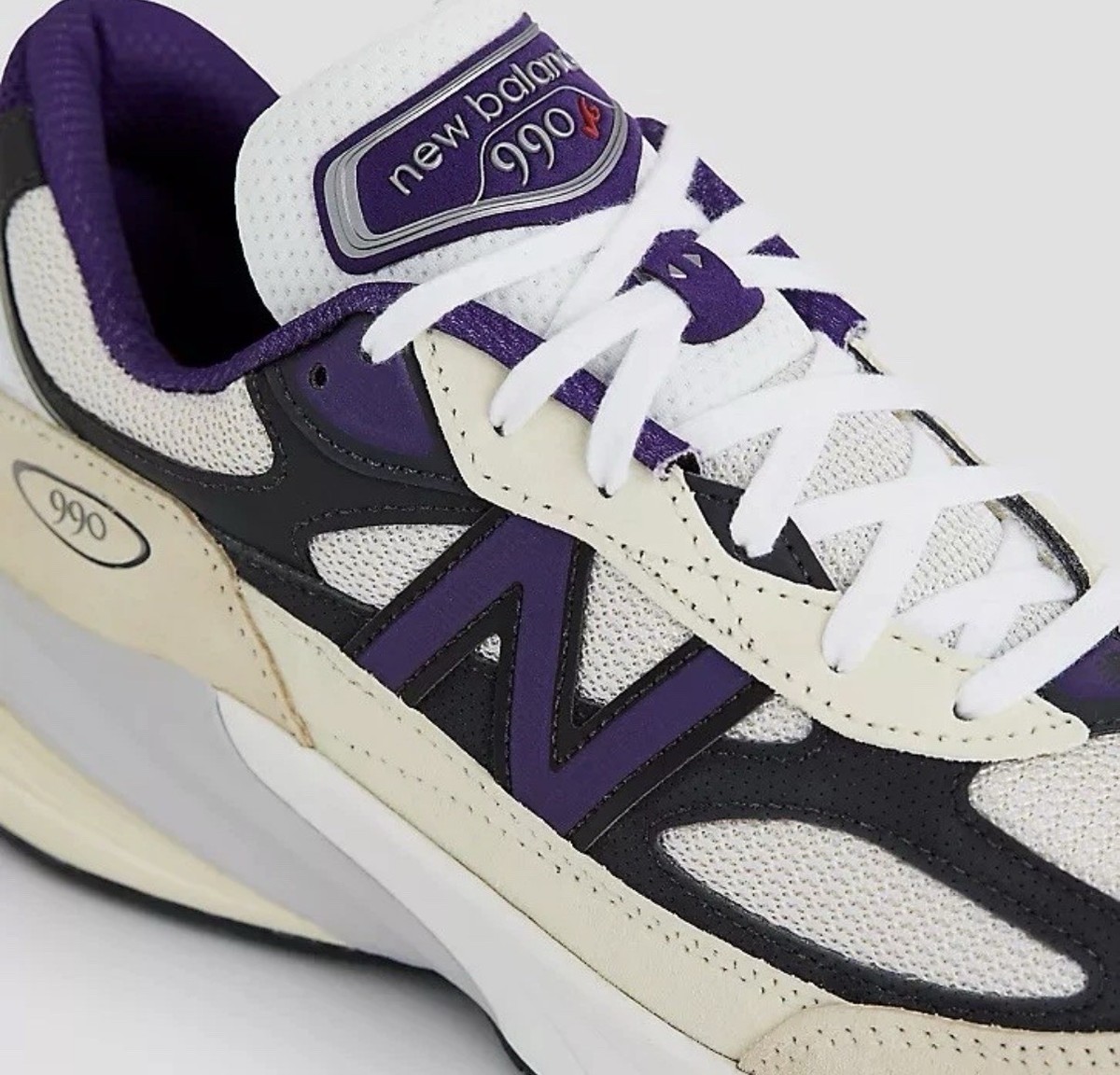 New Balance 990 V6 Sneakers Made in USA U990WB6 Cream Navy Purple