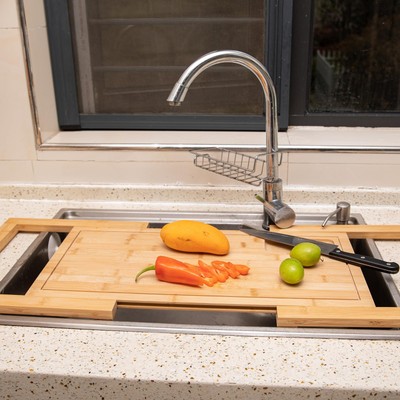Defined Deco Over The Sink Cutting Board, Extra Large 33in Expandable Cutting...