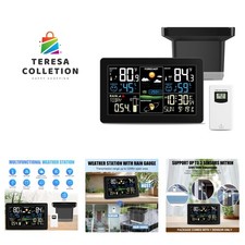 Outdoor, Home Weather Stations Wireless Indoor Outdoor with Digital Rain Gaug...