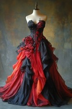 Gothic Prom Dress Ruched A-Line Sweetheart Evening Gown Vintage Wedding Dresses