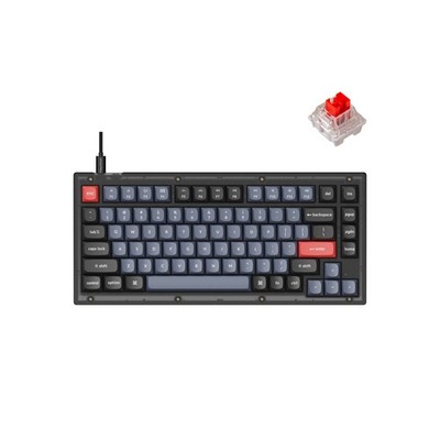 Keychron V1 Wired Custom Mechanical Keyboard, 75% Layout QMK/VIA Programmable...