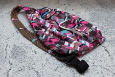 KAVU Rope Sling Pack/Bag Adjustable Shoulder Strap Sunset Blocks - Pink Inside