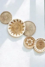 New Best TheNamiCollection Woven Wall Basket Set - Five Hanging Seagrass Baskets