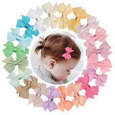 Hair Clips for Girls - 20PCS Fully Lined Hair Bows Alligator Clips for Toddlers,