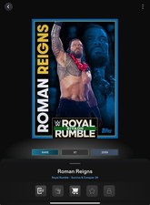VIDEOGAME Topps WWE Slam 26 ROYAL RUMBLE SURVIVE & CONQUER Blue - ROMAN REIGNS