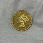 1874 Indian Princess Head $3 Gold Philadelphia Mint Three Dollar RARE Type Coin