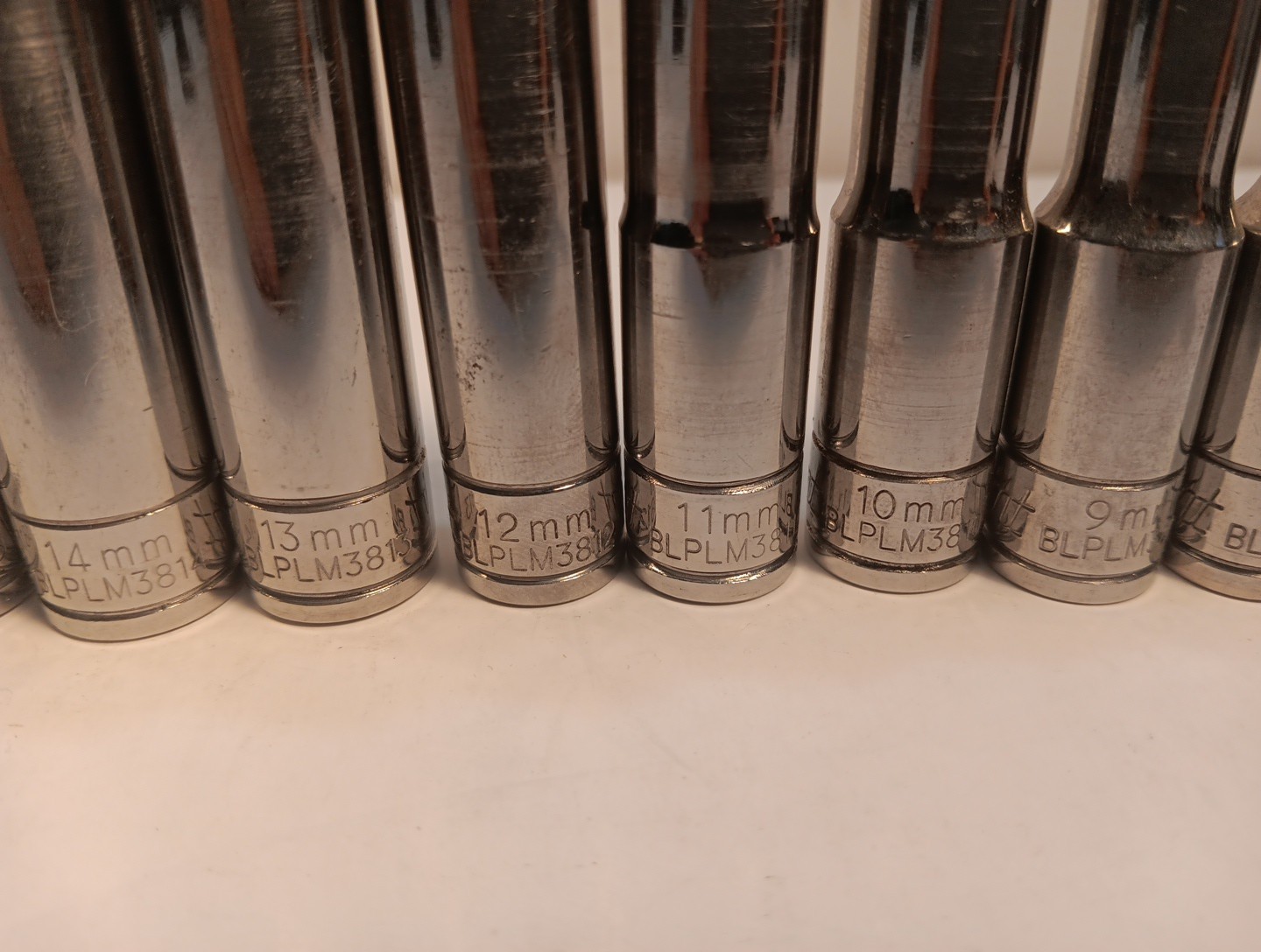 Blue Point 13 Pc 3/8” Drive Deep Metric Socket Set 6mm-18mm 12pt BLPLM Tool Xlnt