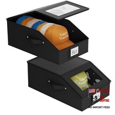 Hat Organizer for Baseball Caps, 2PCS Stackable Storage with Clear Black