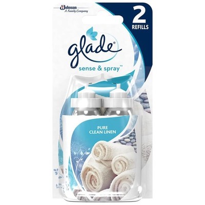 2 Stück Glade Sense und Spray Nachfüller Lufterfrischer Nachfüller - Pure Clean Linen