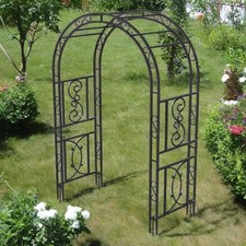 Robust Double-layer Metal Arch Stand Garden Backyard Climbing Plant Trellis Arch