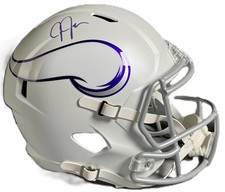 Justin Jefferson Signed Vikings F/S Alt 2024 Speed Rep Helmet BAS COA