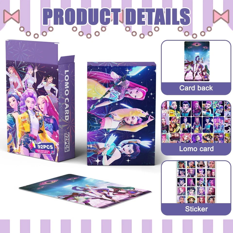 K Pop Card, Set Di Carte Demon, 60Pcs Lomo Carte 32 Adesivi, Kpop Photocard, Hun - Immagine 3 di 4