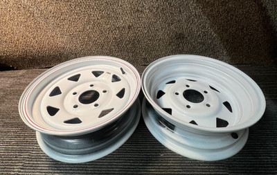(QTY 2) SRW Steel White Trailer Wheel Rim 15x5 5x114.3 2160 lb Max Load