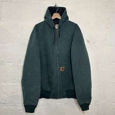 Vintage Carhartt Quilted Hooded Active Jacket Hunter Green J06