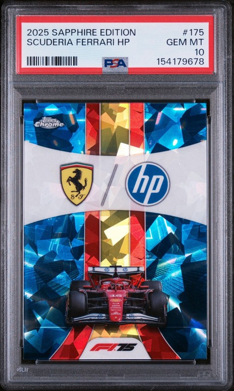 2025 Topps Chrome Sapphire F1 Formula 1 Scuderia Ferrari HP PSA 10