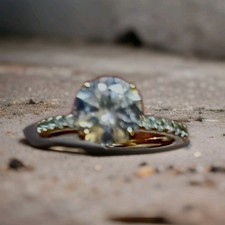 Sterling Silver Engagement Ring Oval Cut Cubic Zirconia Size 8