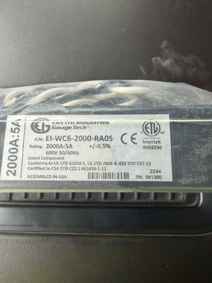 Electro Industries GaugeTech WC6 EI-WC6-2000-RA05 CT 2000:5 600V
