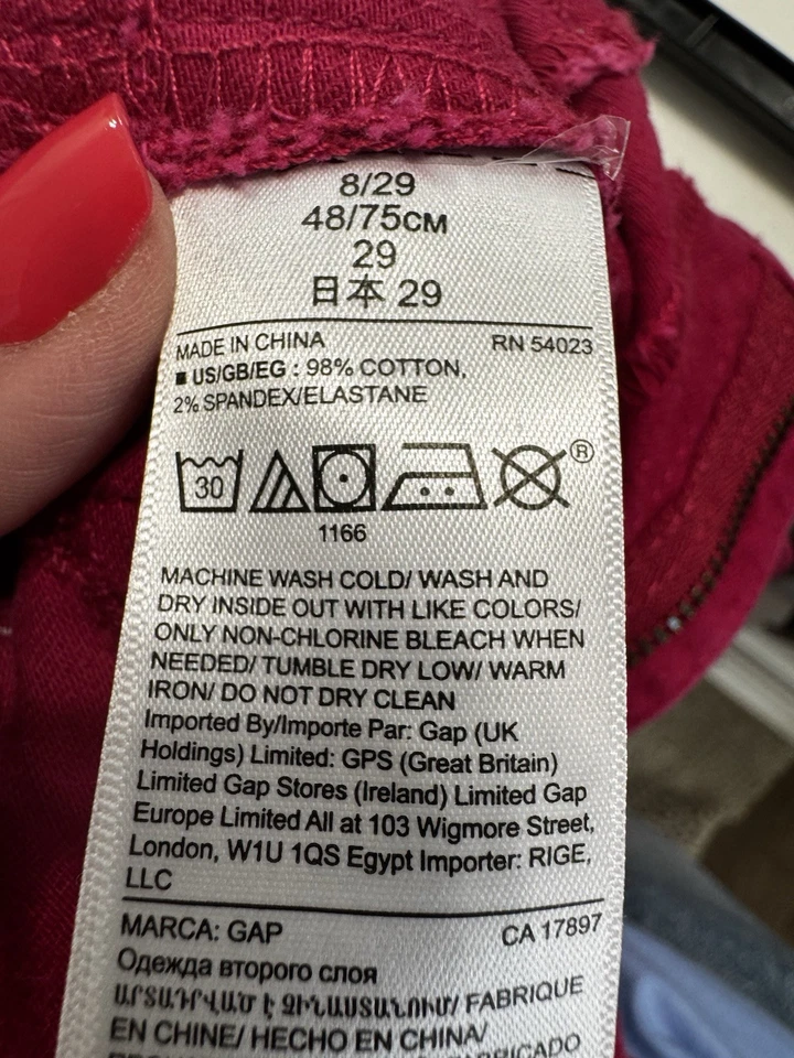 Leggings de mezclilla Gap para mujer 8/29 rosa elástico tiro alto pierna recta Foto 4 de 4