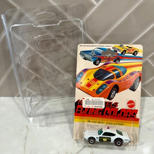 1973 Hot Wheels Flying Colors Redline Police Cruiser Car OLDS 442 White #6963
