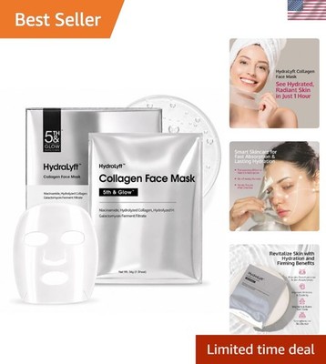 HydraLyft - Collagen Face Mask - Collagen Hydrogel Mask with Hyaluronic Acid ...