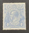 Australia 1914 KGV Single Watermark 4d Ultramarine - Mint Hinged