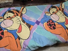 Vtg Disney Winnie The Pooh  Tigger Reversible Bed Comforter Has Small Holes