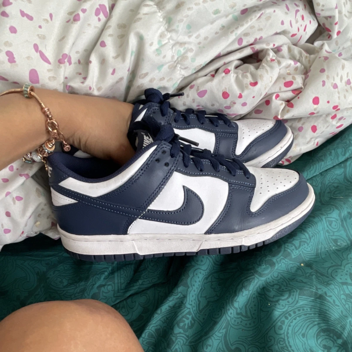 Preços baixos em Nike Dunk Low White Midnight Navy | eBay
