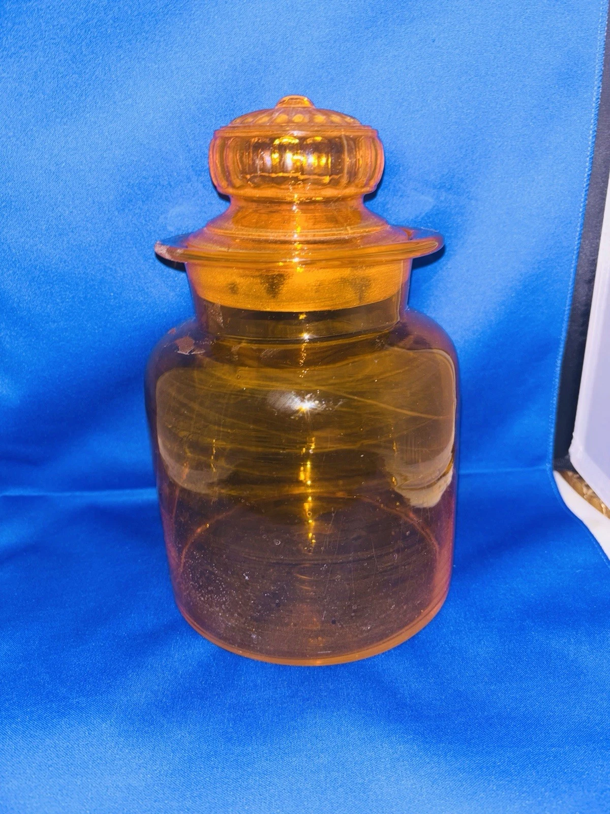 Takahashi Counterpoint Hand Blown Orange Glass Apothecary Jar Gallon Size