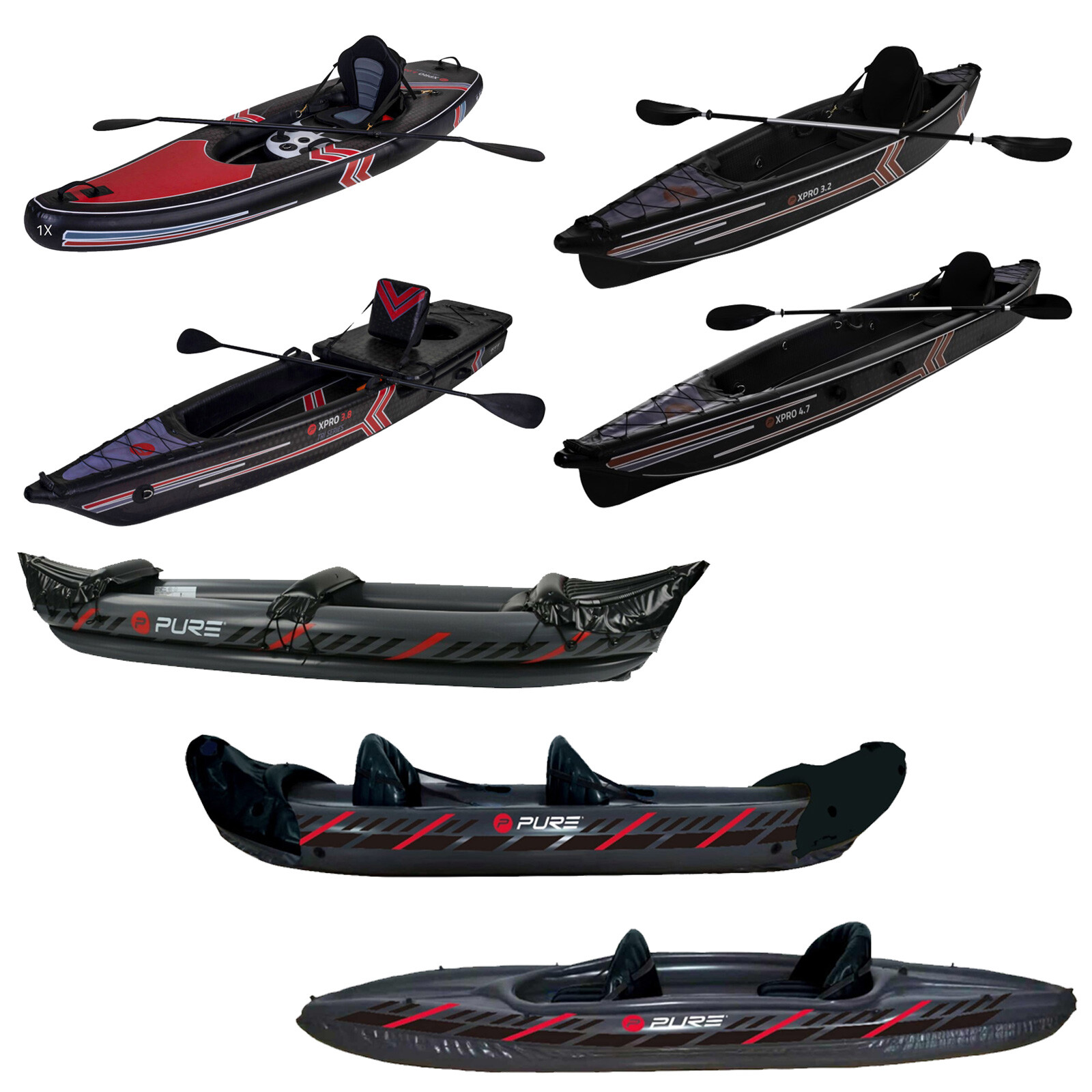 Kayak inflable 2024 Pure4Fun XPRO Explorer deportes acuáticos boteo volador
