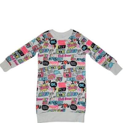 Spotted Zebra Girls Graphic Print Long Sleeve Round Neck Sweatshirt Size XS New