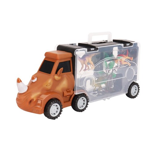 Dinosaur Truck Toy Transport Carrier Car Set Pull Back Dinosaur Car for Kid Gift - Picture 6 of 7