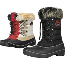 Women Snow Boots Warm Fur Lined Zip Up Waterproof Boots Insulated