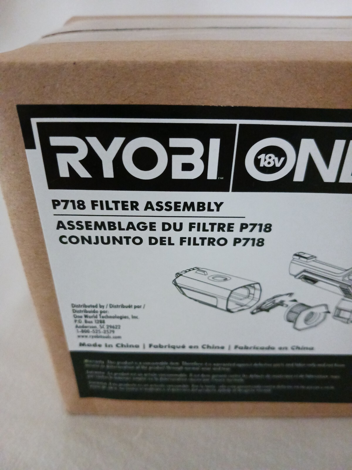 Genuine RYOBI ONE Filter Assembly P718 Stick Vacuum Cleaner A32SV02