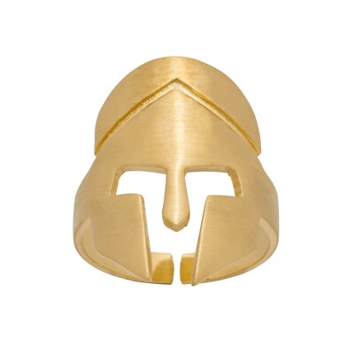 Leonidas Ancient Greek King of Sparta Helmet Ring Adjustable 925 Silver Gold